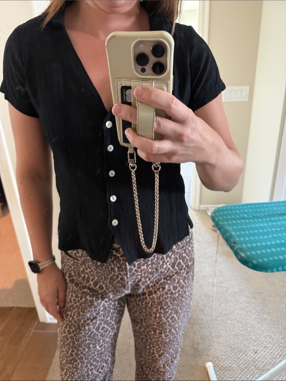 Madewell Women's Black Short-Sleeve Button-Down Shirt